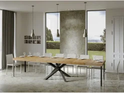 Mesa extensible 90x130/390 cm Volantis Premium Roble Natural estructura Antracita