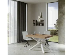 Mesa extensible 90x120/380 cm Volantis roble natural estructura blanca