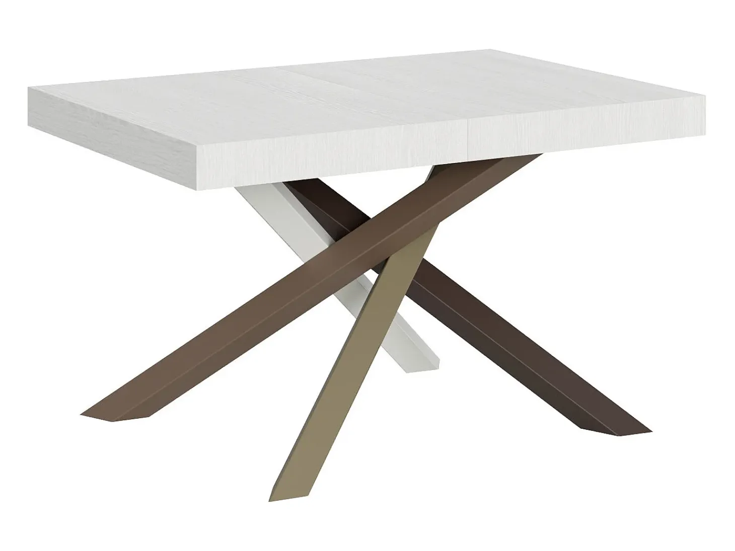 Mesa extensible 130/390x90 cm Volantis fresno blanco patas multicolor 4/C