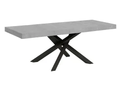 Mesa extensible 180/284x90 cm Volantis Premium cemento patas antracita