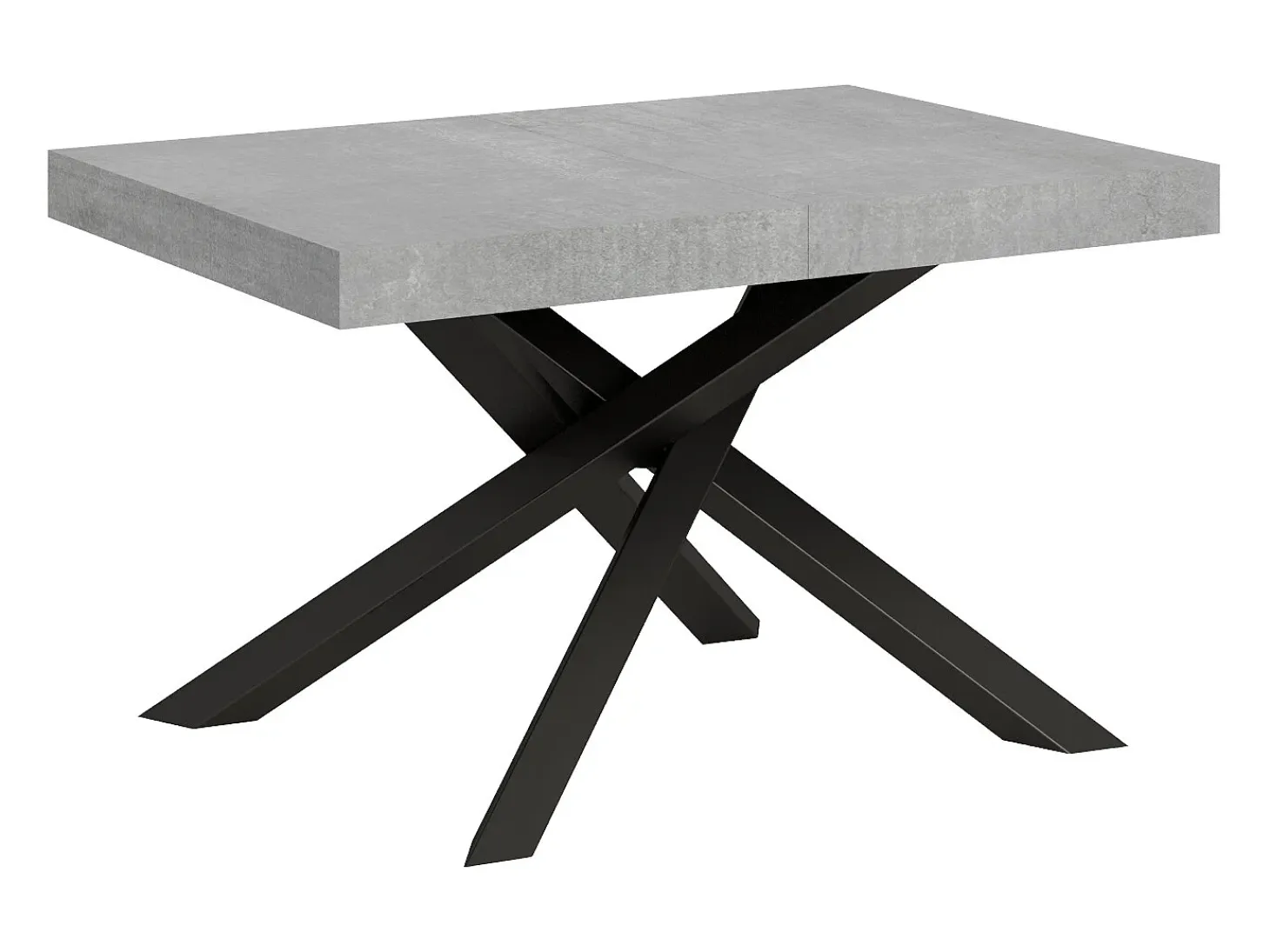 Mesa extensible 120/224x90 cm Volantis cemento patas antracita