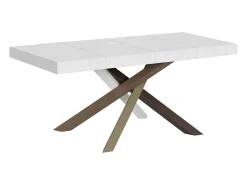 Mesa extensible 130/234x90 cm Volantis Premium fresno blanco patas multicolor 4/C
