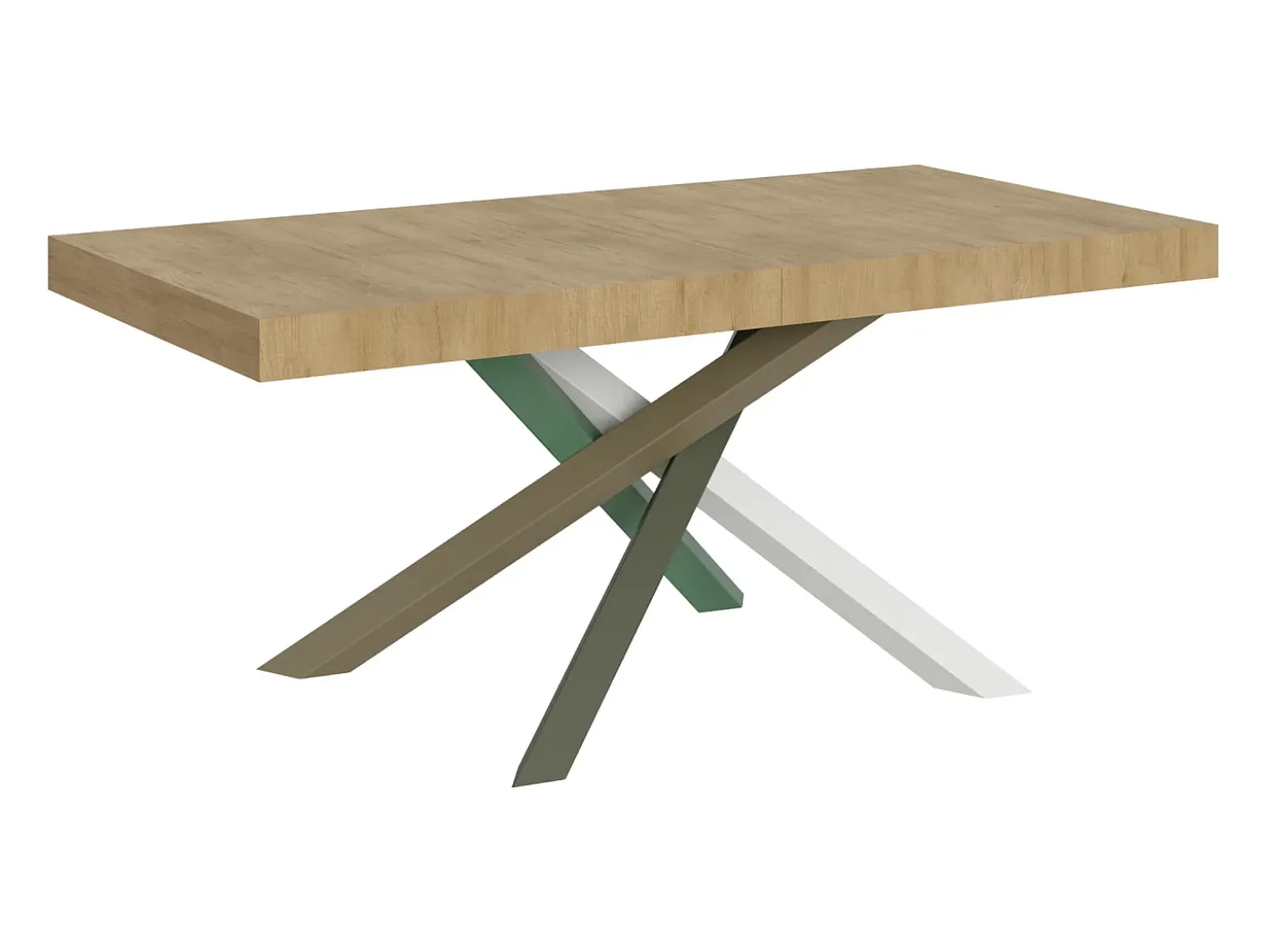 Mesa extensible 180/284x90 cm Volantis roble natural patas multicolor 4/A
