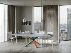 Mesa extensible 90x180/440 cm Volantis Premium Cemento estructura multicolor 4/B