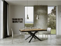 Mesa extensible 160/264x90 cm Volantis Evolution roble natural estructura et patas antracita