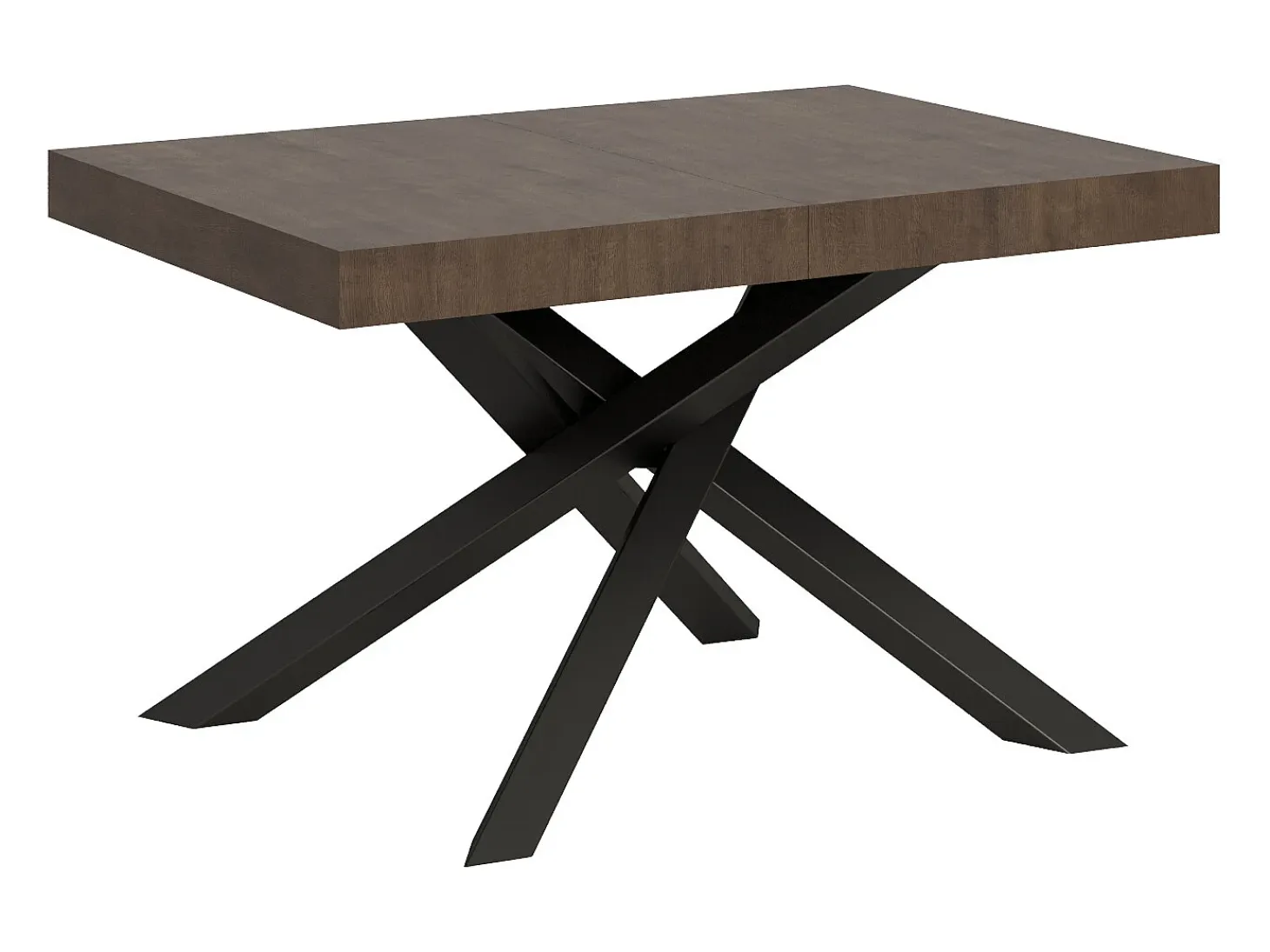 Mesa extensible 120/224x90 cm Volantis nogal patas antracita