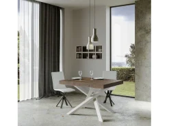 Mesa extensible 130/234x90 cm Volantis nogal patas blancas