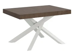 Mesa extensible 130/234x90 cm Volantis nogal patas blancas