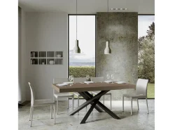 Mesa extensible 90x200/304 cm Volantis Premium gris paloma patas antracita