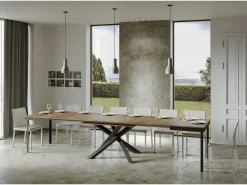 Mesa extensible 180/440x90 cm Volantis Evolution nogal estructura et patas antracita