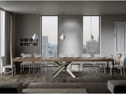 Mesa extensible 90x130/390 cm Volantis Premium Nogal estructura multicolor 4/A