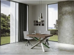 Mesa extensible 90x130/390 cm Volantis Premium Nogal estructura multicolor 4/A