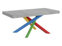 Mesa extensible 200/304x90 cm Volantis Premium cemento patas multicolor 4/B