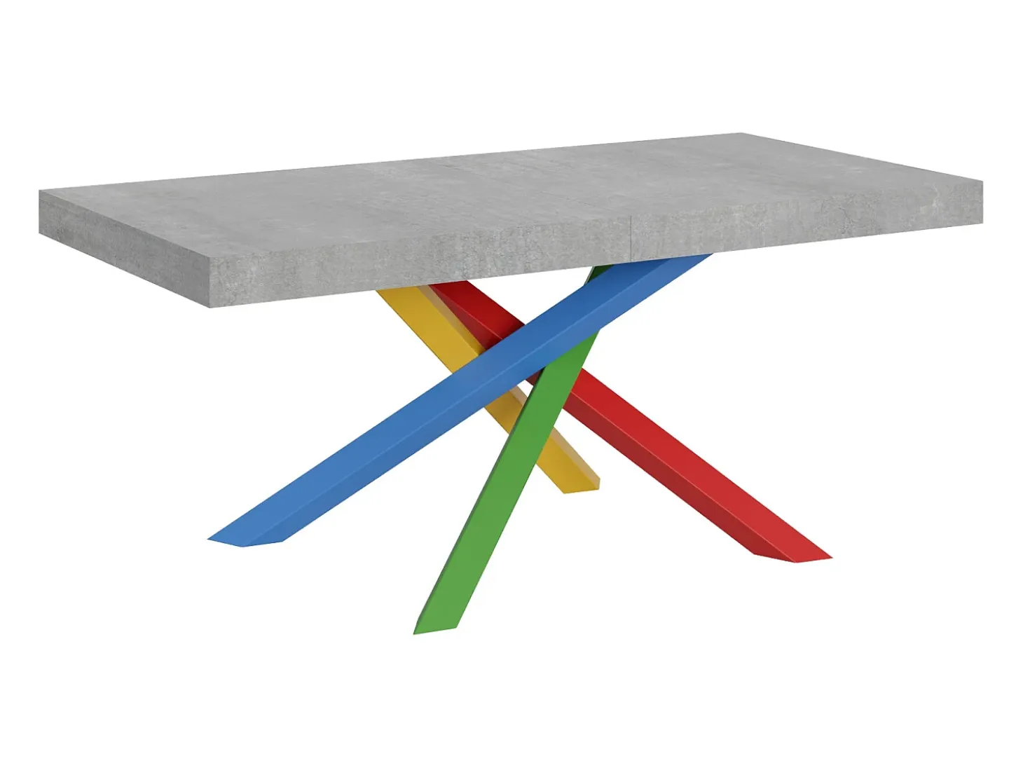 Mesa extensible 200/304x90 cm Volantis Premium cemento patas multicolor 4/B
