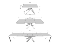 Mesa extensible 160/420x90 cm Volantis gris paloma patas antracita