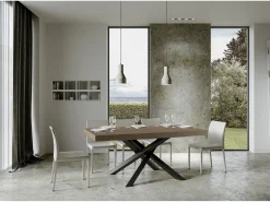 Mesa extensible 160/420x90 cm Volantis gris paloma patas antracita