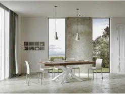Mesa extensible 90x130/234 cm Volantis Premium Nogal estructura blanco