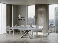 Mesa extensible 90x130/390 cm Volantis Premium Cemento estructura multicolor 4/C