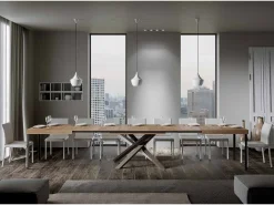 Mesa extensible 130/390x90 cm Volantis roble natural patas multicolor 4/C
