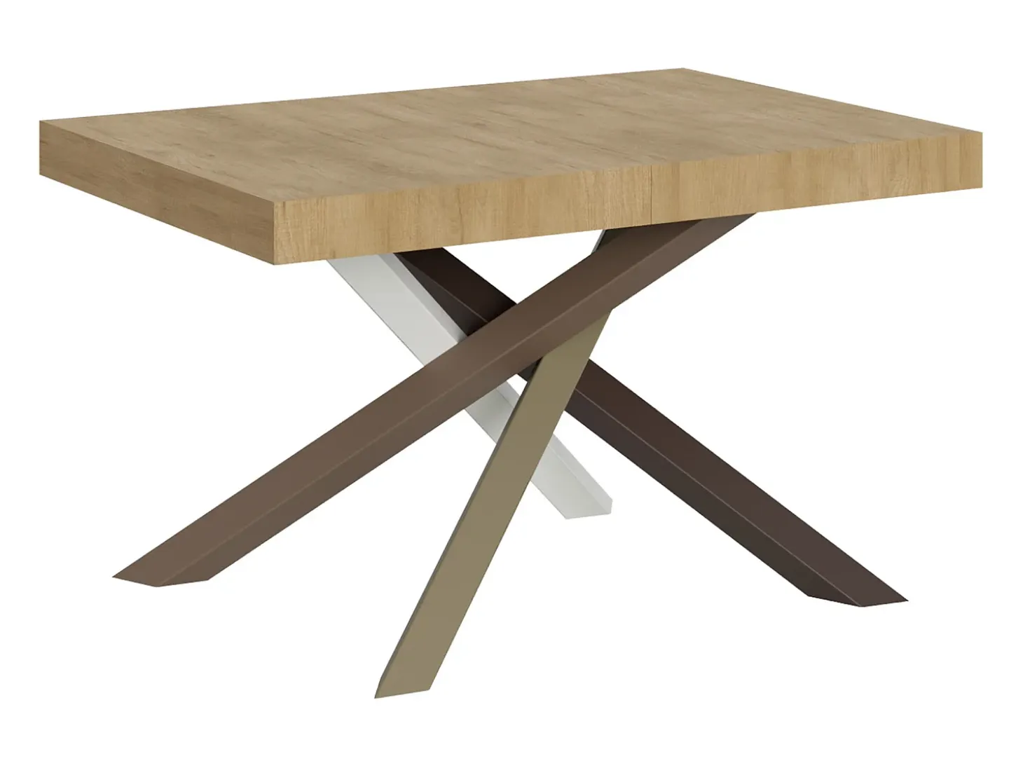 Mesa extensible 130/390x90 cm Volantis roble natural patas multicolor 4/C