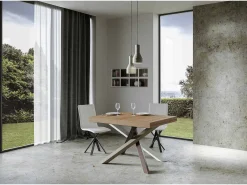 Mesa extensible 130/390x90 cm Volantis roble natural patas multicolor 4/C