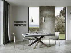 Mesa extensible 90x200/460 cm Volantis Premium Cemento estructura multicolor 4/C