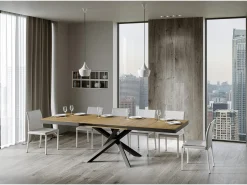 Mesa extensible 160/420x90 cm Volantis Evolution roble natural estructura et patas antracita