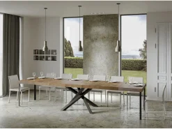 Mesa extensible 90x130/390 cm Volantis Premium Nogal estructura Antracita