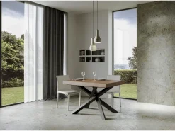 Mesa extensible 90x130/390 cm Volantis Premium Nogal estructura Antracita
