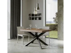 Mesa extensible 90x130/390 cm Volantis Premium Nogal estructura Antracita