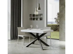 Mesa extensible 140/400x90 cm Volantis fresno blanco patas antracita