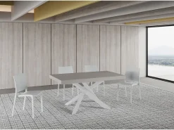 Mesa extensible 160/420x90 cm Volantis Premium patas blanco cachemir