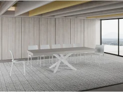 Mesa extensible 160/420x90 cm Volantis Premium patas blanco cachemir
