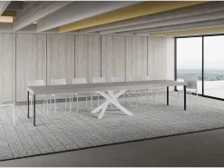 Mesa extensible 160/420x90 cm Volantis Premium patas blanco cachemir