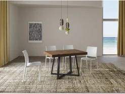 Mesa extensible 130/390x90 cm Zeplir nogal patas antracita