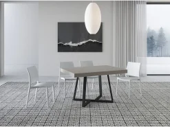 Mesa extensible 120/224x90 cm Zeplir cachemira patas antracita