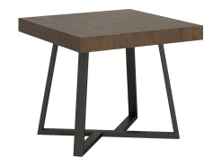 Mesa extensible 90/194x90 cm Zeplir nogal patas antracita