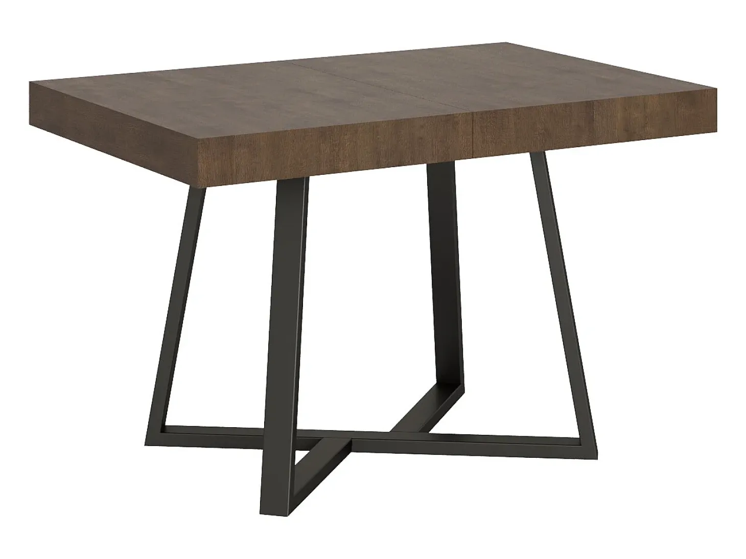 Mesa extensible 120/204x80 cm Zeplir nogal patas antracita