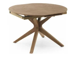 Mesa extensible 120/160x90 pie de roble con sobre de fresno