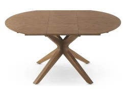 Mesa extensible 120/160x90 pie de roble con sobre de fresno