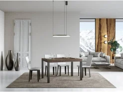 Mesa extensible 140/224x80cm Everyday nogal patas antracita
