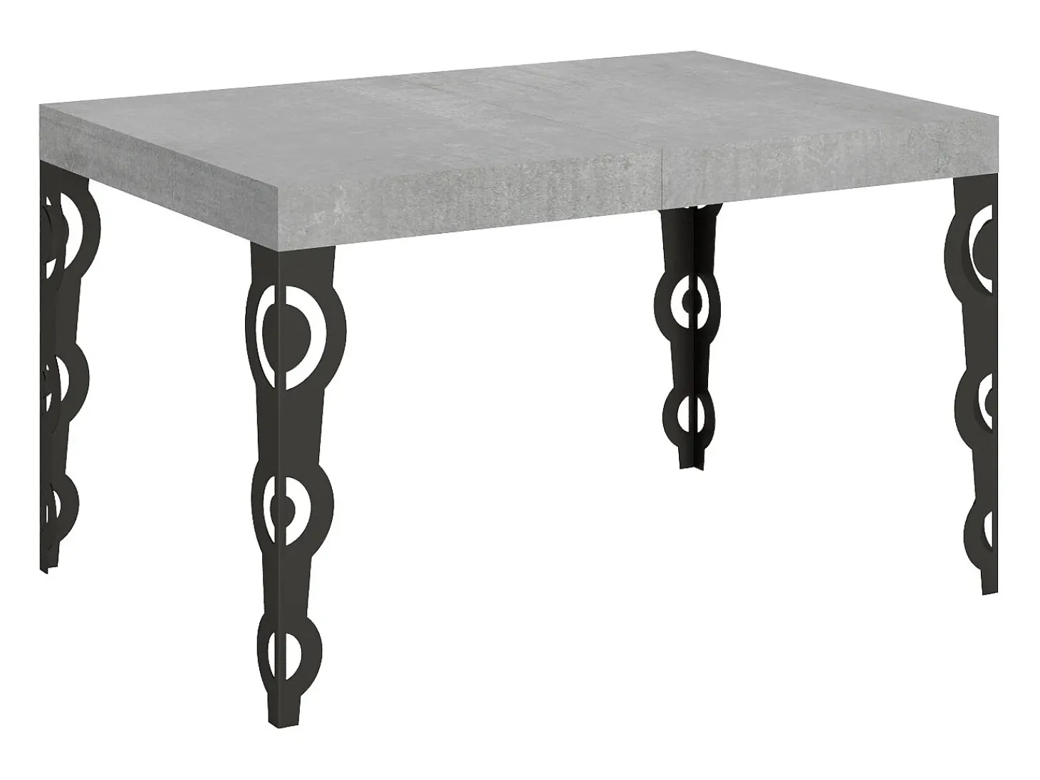 Mesa extensible 140/224x80cm Karamay cemento patas antracita