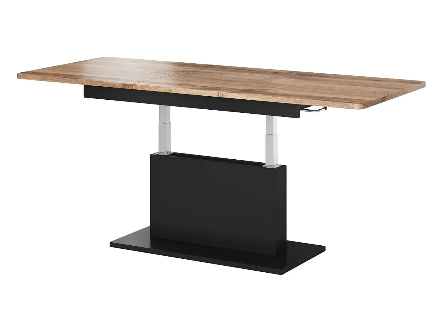 Mesa extensible y regulable en altura ALLAN negra y roble