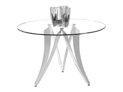 Mesa fija circular de vidrio templado Aroa, 120 x 77 cm (diámetro x alto)