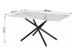 Mesa Fija de Comedor con Acabado Marmol 160cm, Gris
