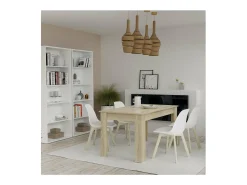 Mesa fija Kia para salón, cocina acabado roble cambrian, 77 cm(alto)140 cm(ancho)80 cm(la
