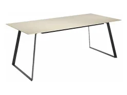 Mesa fija rectangular en blanco Leire, 180 x 90 x 75 cm (largo x ancho x alto)
