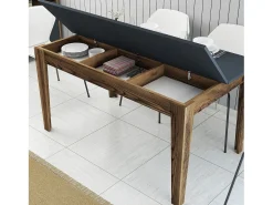 Mesa Kailua B100, Antracita|Nuez, 75x88x145cm, Aglomerado laminado
