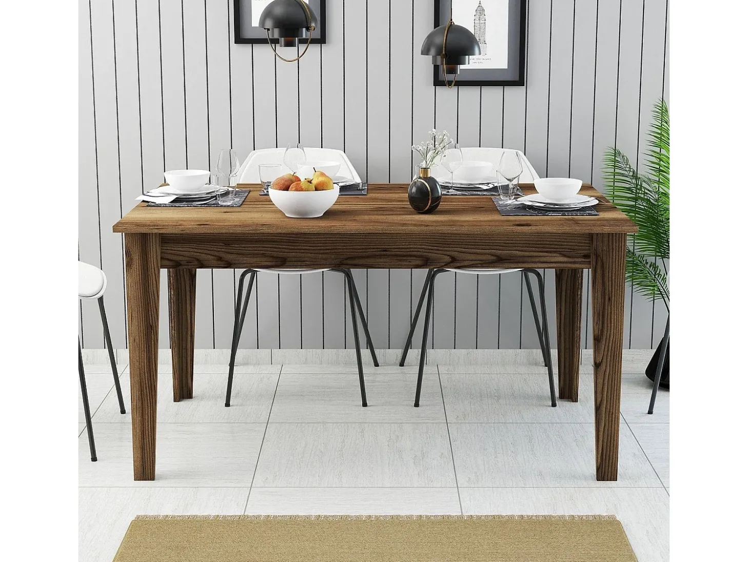Mesa Kailua B100, Nuez, 75x88x145cm, Aglomerado laminado
