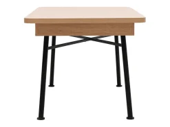 Mesa Kailua U115, Negro|De color marrón claro, 77x90x160cm, Alargamiento, Metal